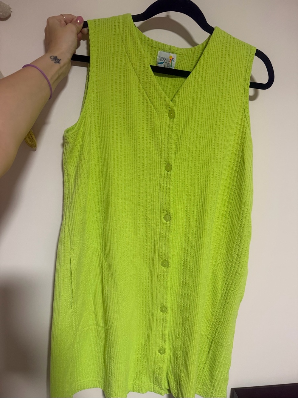 Vintage Sears Sleeveless Button-Front Women’s Dress Swim Cover Up Large